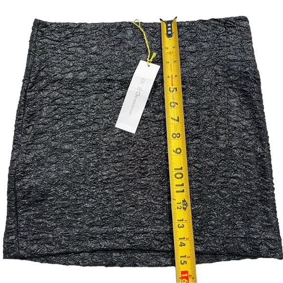 Lot Of 2 BCBGeneration Mini Skirts NWT Women’s Sz S Blue Velvet + Black Metallic - Picture 6 of 13